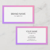 Beautiful Simple Pink Purple Gradient Square Frame Visitenkarte (Vorne/Hinten)