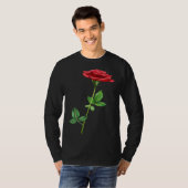 Beautiful Single Red Rose Flower Love For Floral T-Shirt (Vorne ganz)