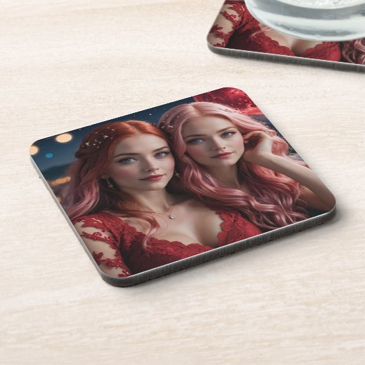 Beautiful Sisters Getränkeuntersetzer (Linke Seite)