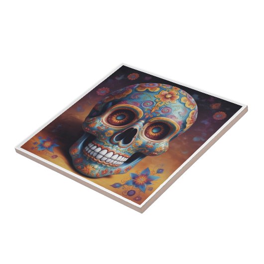 Beautiful Skull - dia de Los muertos Fliese (Seite)
