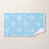 Beautiful sky blue and white floral pattern badhandtuch set (Handtuch)