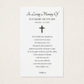 Beautiful Sky Cross Funeral Memorial Prayer Cards (Rückseite)