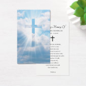Beautiful Sky Cross Funeral Memorial Prayer Cards (Schreibtisch)
