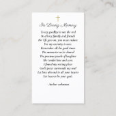 Beautiful Sky Sunset Beerdigung Gedenkkarte Visitenkarte (Rückseite)