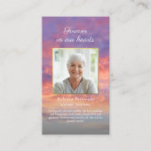 Beautiful Sky Sunset Beerdigung Gedenkkarte Visitenkarte (Vorderseite)