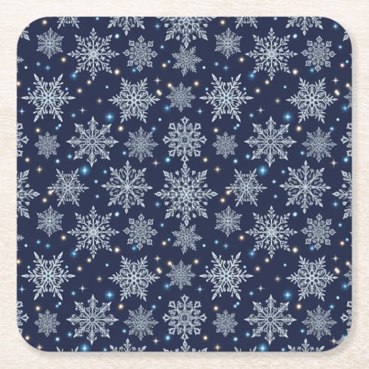 beautiful snow crystal pattern rechteckiger pappuntersetzer (Vorderseite)