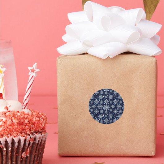 beautiful snow crystal pattern runder aufkleber (Party)