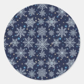 beautiful snow crystal pattern runder aufkleber (Vorderseite)