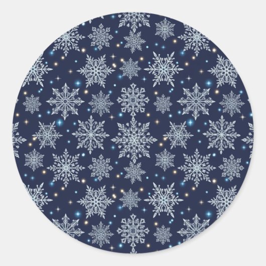 beautiful snow crystal pattern runder aufkleber (Vorderseite)