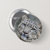 Beautiful Snow Leopard Button (Vorne & Hinten)