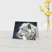 Beautiful Snow Leopard Note Card Karte (Gelbe Blume)