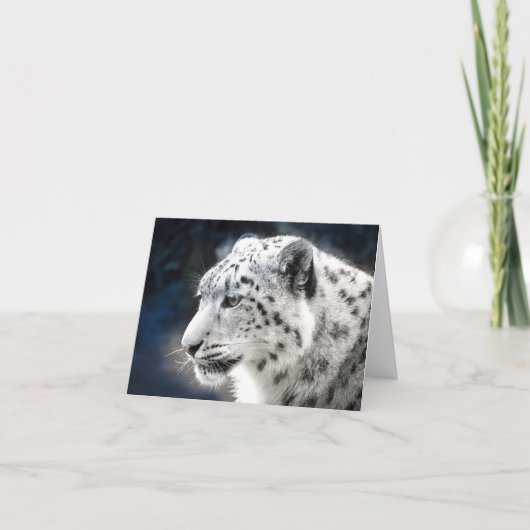 Beautiful Snow Leopard Note Card Karte (Vorderseite)