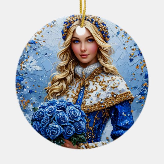 Beautiful Snow Maiden Keramik Ornament (Vorne)