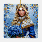 Beautiful Snow Maiden Keramikornament (Rückseite)