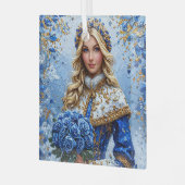 Beautiful Snow Maiden Ornament Aus Glas (Vorderseite links)