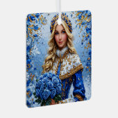 Beautiful Snow Maiden Ornament Aus Metall (Vorderseite Rechts)