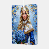 Beautiful Snow Maiden Ornament Aus Metall (Vorderseite links)