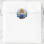 Beautiful Snow Maiden Runder Aufkleber (Tasche)