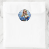 Beautiful Snow Maiden Runder Aufkleber (Tasche)