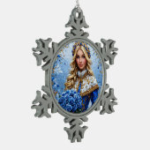 Beautiful Snow Maiden Schneeflocken Zinn-Ornament (Links)