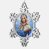 Beautiful Snow Maiden Schneeflocken Zinn-Ornament (Rechts)
