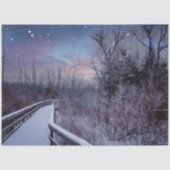 Beautiful Snowy Woods Rustic Winter Decoupage Seidenpapier (Vorderseite)