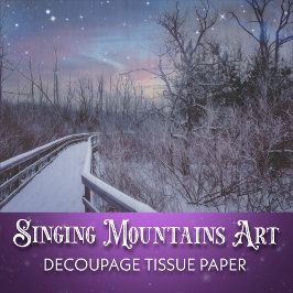 Beautiful Snowy Woods Rustic Winter Decoupage Seidenpapier