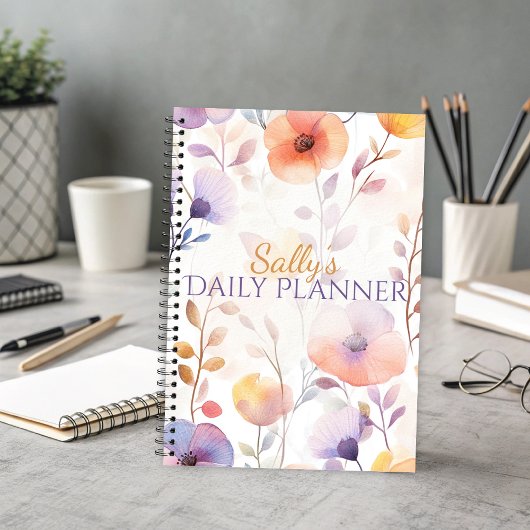 Beautiful Soft Watercolor Blooms Planer
