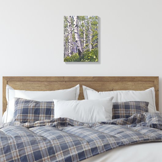 Beautiful Spring Aspen Trees Canvas Print Leinwanddruck (Insitu (Schlafzimmer))