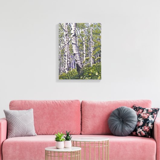 Beautiful Spring Aspen Trees Canvas Print Leinwanddruck (Insitu (Wohnzimmer))