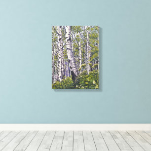Beautiful Spring Aspen Trees Canvas Print Leinwanddruck