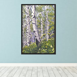 Beautiful Spring Aspen Trees Canvas Print Leinwanddruck