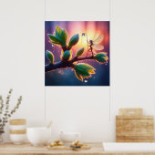 Beautiful spring nature with miniature pixie art poster (Küche)