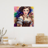 Beautiful Steampunk Girl Poster (Küche)