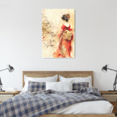 Beautiful Stehend Geisha Leinwanddruck (Insitu (Schlafzimmer))