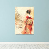 Beautiful Stehend Geisha Leinwanddruck (Insitu (Holzboden))