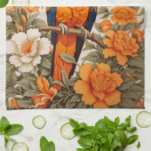 Beautiful Sun Conure William Morris Inspired Geschirrtuch (Gefaltet)