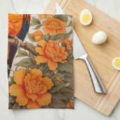 Beautiful Sun Conure William Morris Inspired Geschirrtuch (Viertel Falte)