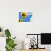 Beautiful Sun Flowers With Cloudy Blue Poster (Heimbüro)