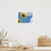 Beautiful Sun Flowers With Cloudy Blue Poster (Küche)