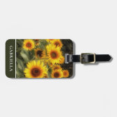Beautiful Sunflower Garden Foto Gepäck Tag Gepäckanhänger (Vorderseite horizontal)