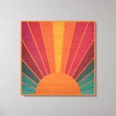 Beautiful Sunny Sun Rays Southwestern Folk Art Leinwanddruck (Vorderseite)