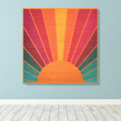 Beautiful Sunny Sun Rays Southwestern Folk Art Leinwanddruck (Insitu (Holzboden))