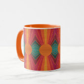 Beautiful Sunny Sun Rays Southwestern Folk Art Tasse (Vorderseite Links)