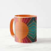 Beautiful Sunny Sun Rays Southwestern Folk Art Tasse (Vorderseite Links)