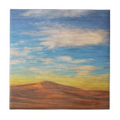 Beautiful Sunrise Over Sand Dunes On Wood Fliese (Vorderseite)