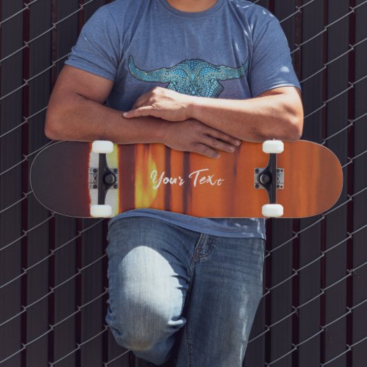 Beautiful Sunset Foto Benutzerdefiniert Text Skateboard (Außenbereich 3)
