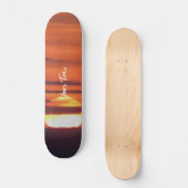 Beautiful Sunset Foto Benutzerdefiniert Text Skateboard (Vorderseite)