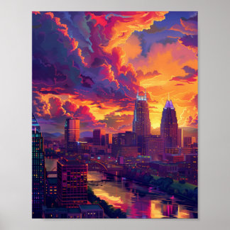 Beautiful Sunset in Nashville TN USA Poster