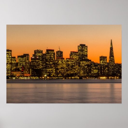 Beautiful sunset in San Francisco Poster (Vorne)